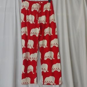 Cafe Press red white elephant Lounge drawstring pants size L